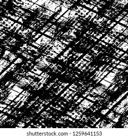 Vector grunge overlay texture. Black and white background