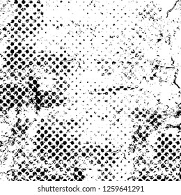 Vector grunge overlay texture. Black and white background