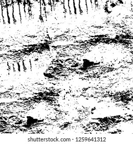 Vector grunge overlay texture. Black and white background