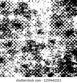Vector grunge overlay texture. Black and white background