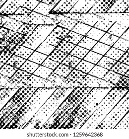 Vector grunge overlay texture. Black and white background
