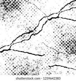 Vector grunge overlay texture. Black and white background