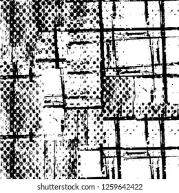 Vector grunge overlay texture. Black and white background