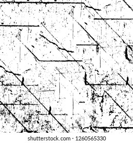 Vector grunge overlay texture. Black and white background