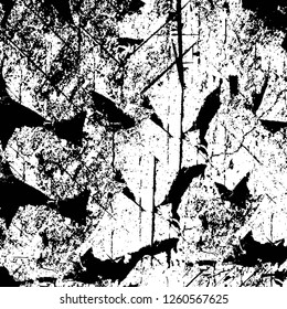 Vector grunge overlay texture. Black and white background