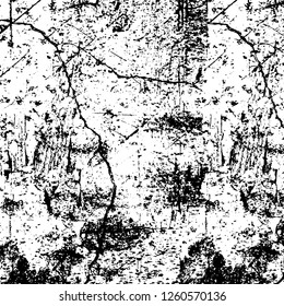 Vector grunge overlay texture. Black and white background