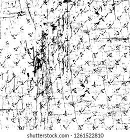 Vector grunge overlay texture. Black and white background