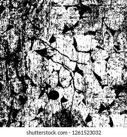 Vector grunge overlay texture. Black and white background