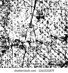 Vector grunge overlay texture. Black and white background