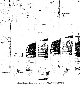 Vector grunge overlay texture. Black and white background