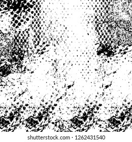 Vector grunge overlay texture. Black and white background