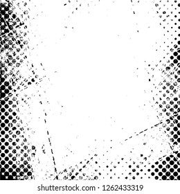 Vector grunge overlay texture. Black and white background