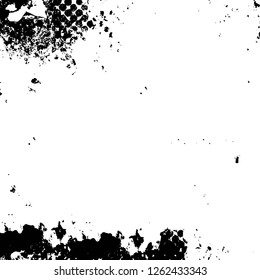 Vector grunge overlay texture. Black and white background