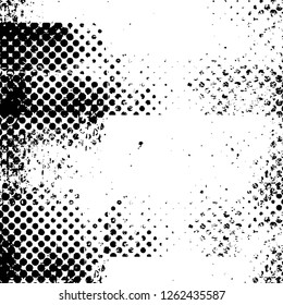 Vector grunge overlay texture. Black and white background