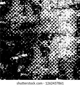 Vector grunge overlay texture. Black and white background