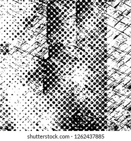 Vector grunge overlay texture. Black and white background