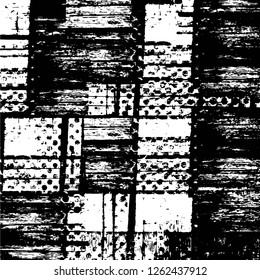 Vector grunge overlay texture. Black and white background
