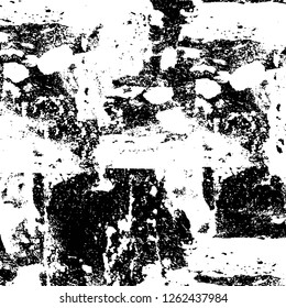 Vector grunge overlay texture. Black and white background