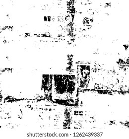Vector grunge overlay texture. Black and white background