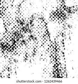 Vector grunge overlay texture. Black and white background