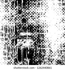 Vector grunge overlay texture. Black and white background
