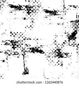 Vector grunge overlay texture. Black and white background