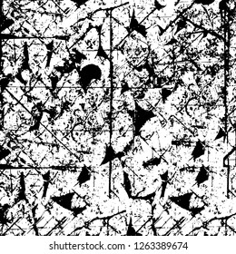 Vector grunge overlay texture. Black and white background
