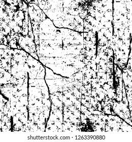 Vector grunge overlay texture. Black and white background