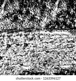 Vector grunge overlay texture. Black and white background