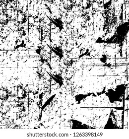 Vector grunge overlay texture. Black and white background