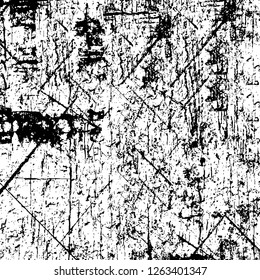 Vector grunge overlay texture. Black and white background