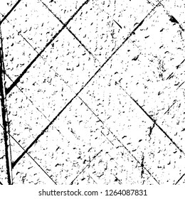 Vector grunge overlay texture. Black and white background. Abstract monochrome image includes a faded effect in dark tones
