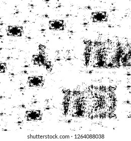 Vector grunge overlay texture. Black and white background. Abstract monochrome image includes a faded effect in dark tones