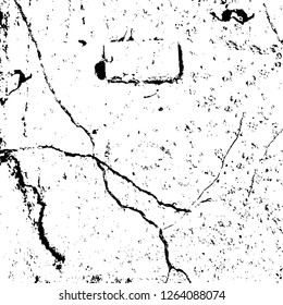 Vector grunge overlay texture. Black and white background. Abstract monochrome image includes a faded effect in dark tones