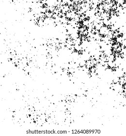 Vector grunge overlay texture. Black and white background. Abstract monochrome image includes a faded effect in dark tones