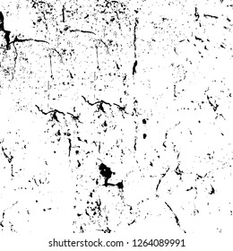 Vector grunge overlay texture. Black and white background. Abstract monochrome image includes a faded effect in dark tones