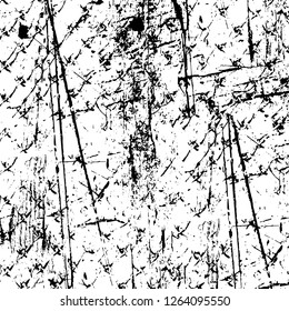 Vector grunge overlay texture. Black and white background. Abstract monochrome image includes a faded effect in dark tones