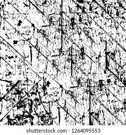 Vector grunge overlay texture. Black and white background. Abstract monochrome image includes a faded effect in dark tones