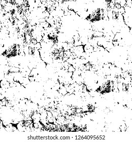 Vector grunge overlay texture. Black and white background. Abstract monochrome image includes a faded effect in dark tones