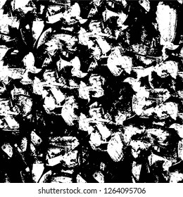 Vector grunge overlay texture. Black and white background. Abstract monochrome image includes a faded effect in dark tones