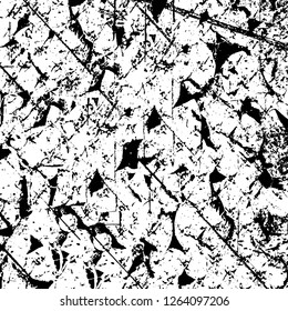 Vector grunge overlay texture. Black and white background. Abstract monochrome image includes a faded effect in dark tones