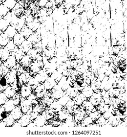 Vector grunge overlay texture. Black and white background. Abstract monochrome image includes a faded effect in dark tones