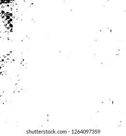 Vector grunge overlay texture. Black and white background. Abstract monochrome image includes a faded effect in dark tones