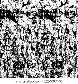 Vector grunge overlay texture. Black and white background. Abstract monochrome image includes a faded effect in dark tones