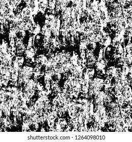 Vector grunge overlay texture. Black and white background. Abstract monochrome image includes a faded effect in dark tones