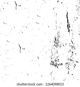 Vector grunge overlay texture. Black and white background. Abstract monochrome image includes a faded effect in dark tones