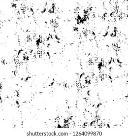 Vector grunge overlay texture. Black and white background. Abstract monochrome image includes a faded effect in dark tones