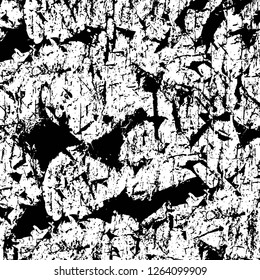 Vector grunge overlay texture. Black and white background. Abstract monochrome image includes a faded effect in dark tones