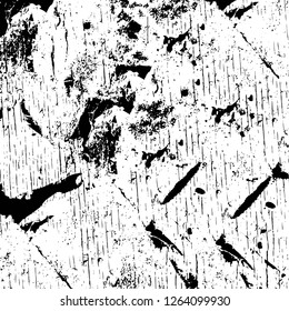 Vector grunge overlay texture. Black and white background. Abstract monochrome image includes a faded effect in dark tones