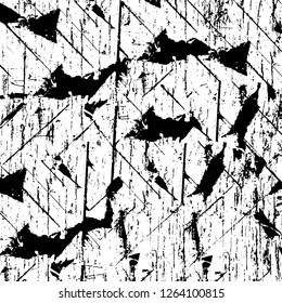 Vector grunge overlay texture. Black and white background. Abstract monochrome image includes a faded effect in dark tones
